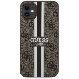 Guess 4G Printed Stripes MagSafe dėklas iPhone 11 / Xr - rudas