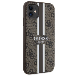 Guess 4G Printed Stripes MagSafe dėklas iPhone 11 / Xr - rudas