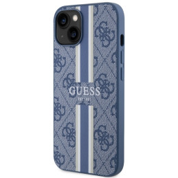 Guess 4G Printed Stripes MagSafe dėklas iPhone 14 Plus - mėlynas