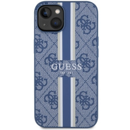 Guess 4G Printed Stripes MagSafe dėklas iPhone 14 Plus - mėlynas