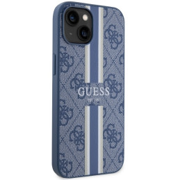 Guess 4G Printed Stripes MagSafe dėklas iPhone 14 Plus - mėlynas