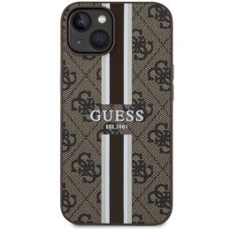 Guess 4G Printed Stripes MagSafe dėklas iPhone 14 Plus - rudas