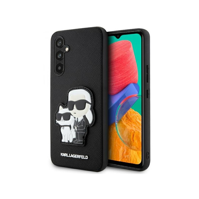 Karl Lagerfeld Saffiano Karl&Choupette dėklas Samsung Galaxy A34 5G - juodas