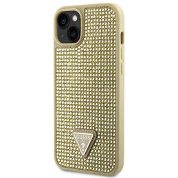 Guess Rhinestone Triangle dėklas iPhone 14 - auksinis