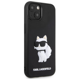 Karl Lagerfeld Rubber Choupette 3D dėklas iPhone 14 Plus - juodas