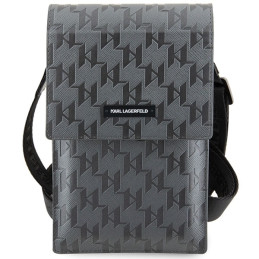 Karl Lagerfeld Saffiano Mongram Plaque rankinė – sidabrinė