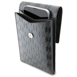 Karl Lagerfeld Saffiano Mongram Plaque rankinė – sidabrinė