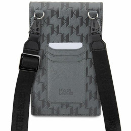 Karl Lagerfeld Saffiano Mongram Plaque rankinė – sidabrinė
