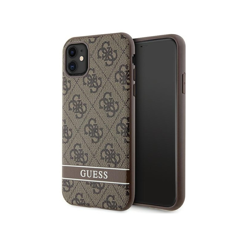 Guess 4G Stripes dėklas, skirtas iPhone 11 / Xr - rudas