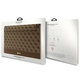 Guess 4G Stripe Metal Logo dėklas 14" nešiojamam kompiuteriui - rudas