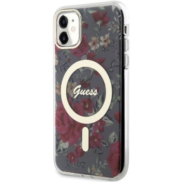 Guess Flower MagSafe dėklas iPhone 11 / Xr - žalias
