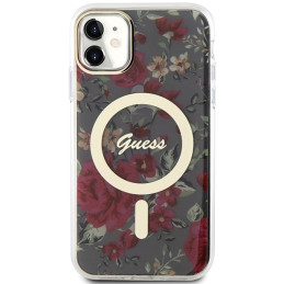 Guess Flower MagSafe dėklas iPhone 11 / Xr - žalias