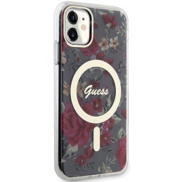 Guess Flower MagSafe dėklas iPhone 11 / Xr - žalias