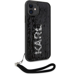 Karl Lagerfeld Sequins Cord dėklas iPhone 11 / Xr - sidabrinis