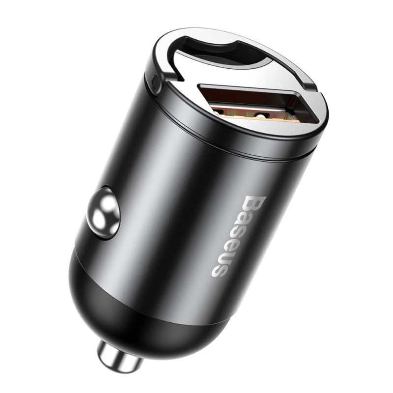 Baseus Tiny Star mini išmanusis USB automobilinis įkroviklis 30W Quick Charge 3.0 pilka (VCHX-A0G)