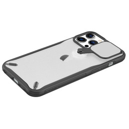Nillkin Cyclops Case tvirtas dėklas su fotoaparato dangteliu ir sulankstomu stovu iPhone 13 Pro juodas