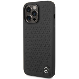 Mercedes Leather Stars Pattern dėklas, skirtas iPhone 14 Pro Max - juodas