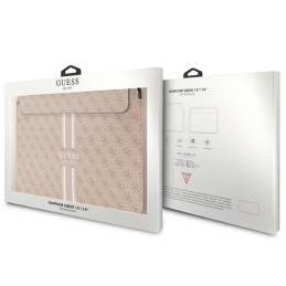 Guess 4G Printed Stripes dėklas 14" nešiojamam kompiuteriui – rožinis