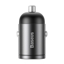 Baseus Tiny Star mini išmanusis USB automobilinis įkroviklis 30W Quick Charge 3.0 pilka (VCHX-A0G)