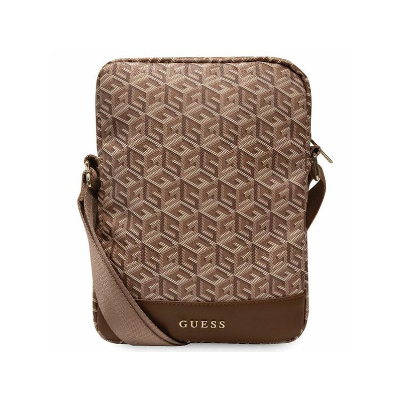 Guess GCube Stripes maišelis 10 colių planšetei – rudas