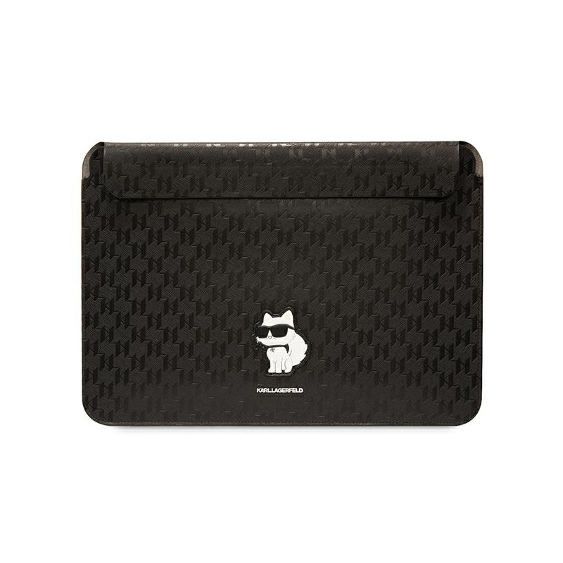 Karl Lagerfeld Saffiano Monogram Choupette dėklas 14" nešiojamam kompiuteriui - juodas