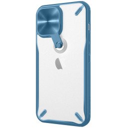 Nillkin Cyclops Case tvirtas dėklas su fotoaparato dangteliu ir sulankstomu stovu iPhone 13 Pro Max mėlynai