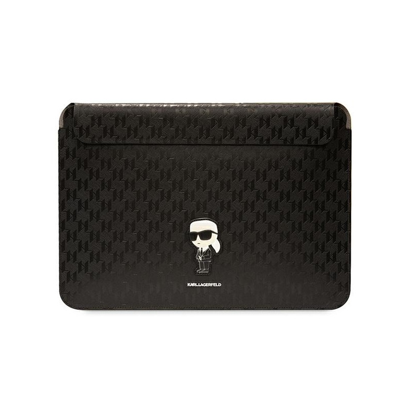 Karl Lagerfeld Saffiano Monogram Ikonik dėklas 14" nešiojamam kompiuteriui - juodas