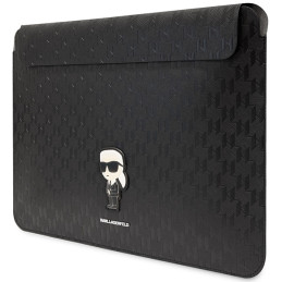 Karl Lagerfeld Saffiano Monogram Ikonik dėklas 14" nešiojamam kompiuteriui - juodas