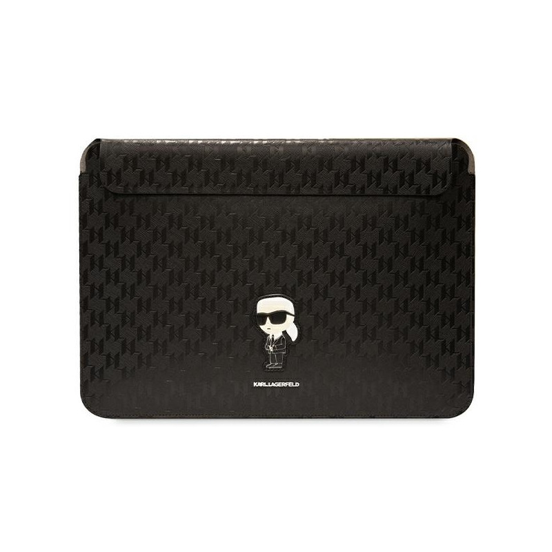 Karl Lagerfeld Saffiano Monogram Ikonik dėklas 16" nešiojamam kompiuteriui - juodas