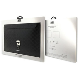 Karl Lagerfeld Saffiano Monogram Ikonik dėklas 16" nešiojamam kompiuteriui - juodas