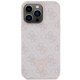 Guess Crossbody 4G metalinis logotipo dėklas, skirtas iPhone 13 Pro / iPhone 13 – rožinis