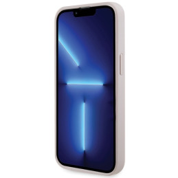 Guess Crossbody 4G metalinis logotipo dėklas, skirtas iPhone 13 Pro / iPhone 13 – rožinis