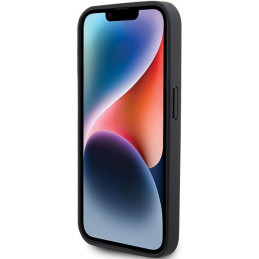 Ferrari Twist Metal Logo dėklas, skirtas iPhone 15 Pro - juodas