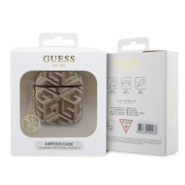 Guess GCube Charm dėklas, skirtas AirPods 1/ 2 – rudas