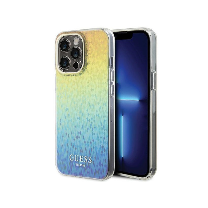 Guess IML Faceted Mirror Disco Iridescent dėklas, skirtas iPhone 15 Pro Max – įvairiaspalvis