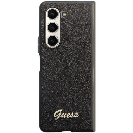 Guess Glitter Script dėklas, skirtas Samsung Galaxy Z Fold 5 - juodas