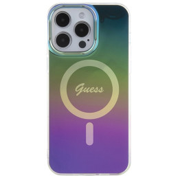 Guess IML Iridescent MagSafe dėklas iPhone 15 Pro - juodas