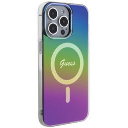 Guess IML Iridescent MagSafe dėklas iPhone 15 Pro - juodas