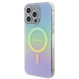 Guess IML Iridescent MagSafe dėklas iPhone 15 Pro - turkis