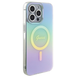 Guess IML Iridescent MagSafe dėklas iPhone 15 Pro - turkis