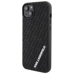 Karl Lagerfeld 3D Rubber Multi Logo dėklas iPhone 15 Plus - juodas