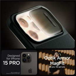 Spigen Optik Armor Mag dėklas su MagSafe iPhone 15 Pro - tamsiai žalias