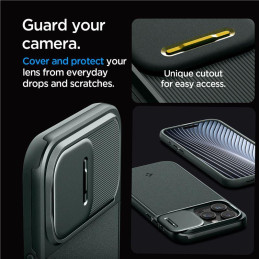 Spigen Optik Armor Mag dėklas su MagSafe iPhone 15 Pro - tamsiai žalias