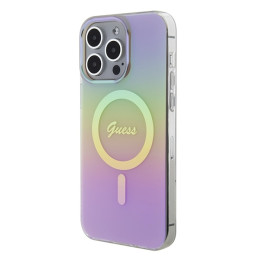 Guess IML Iridescent MagSafe dėklas iPhone 15 Pro Max - rožinis