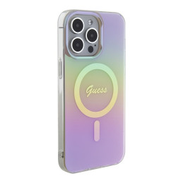 Guess IML Iridescent MagSafe dėklas iPhone 15 Pro Max - rožinis