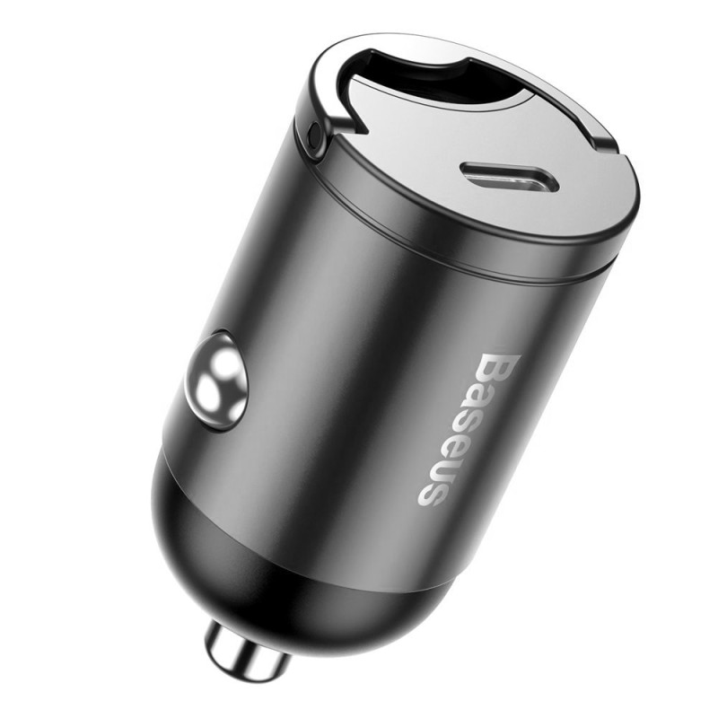 Baseus Tiny Star PPS mini išmanusis automobilinis įkroviklis C tipo USB 30W Quick Charge 3.0 PD 3.0 pilka (VCHX-B0G)