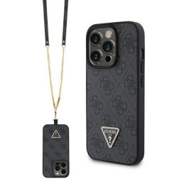 Guess Crossbody 4G Metal Logo dėklas iPhone 15 Pro - juodas