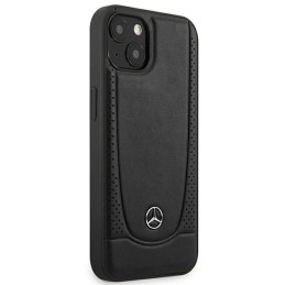 Mercedes Leather Urban dėklas iPhone 15 Plus - juodas