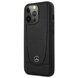 Mercedes Leather Urban dėklas iPhone 15 Pro Max - juodas