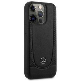 Mercedes Leather Urban dėklas iPhone 15 Pro Max - juodas